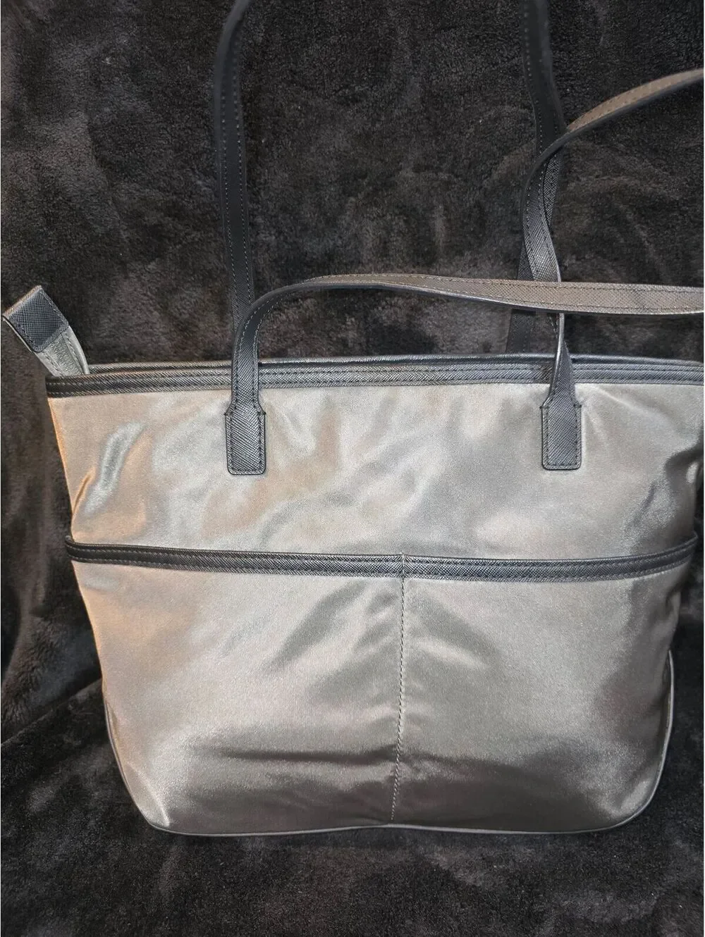 88. Michael Kors Gray Graphite Nylon Kempton Tote